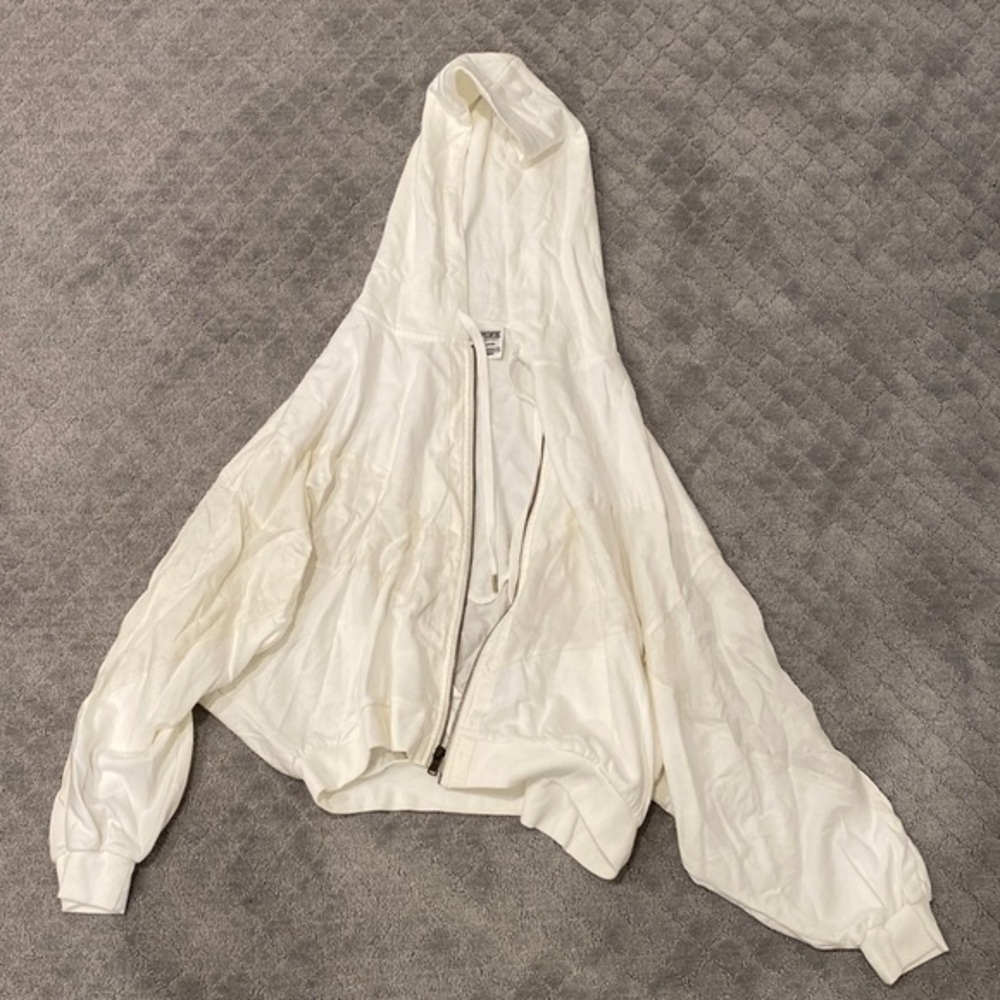 Victoria’s Secret PINK off white zip up batwing oversize hoodie size medium